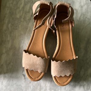 J Crew Factory espadrille/wedge in cream suede